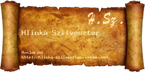 Hlinka Szilveszter névjegykártya